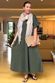 Made in Italy Summer Oscar Pure Cotton T Shirt Dress Deep Khaki /7 =